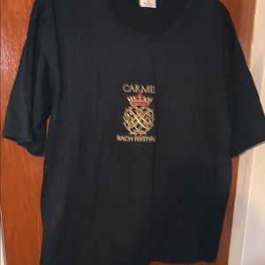 Anvil Black Short Sleeve Tee with Gold Design